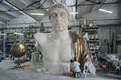 OAK © Oak Taylor-Smith Factum Foundation - Factum Foundation all’opera nella ricostruzione del Colosso di Costantino, 2022 OAK © Oak Taylor-Smith Factum Foundation - Factum Foundation all’opera nella ricostruzione del Colosso di Costantino, 2022