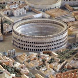 Plastico di Roma Imperiale. Particolare con l’Anfiteatro Flavio