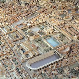 Plastico di Roma Imperiale. Il Campo Marzio Centrale con lo Stadio di Domiziano (odierna Piazza Navona), le Terme Alessandrine e il Pantheon